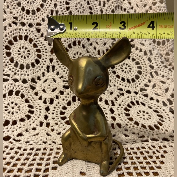 Vintage Brass Upright Mouse - Picture 13 of 13